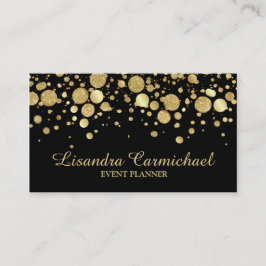 Gold Foil Confetti auf der Black Business Card Visitenkarte