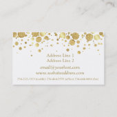 Gold Foil Confetti auf der weißen Visitenkarte (Rückseite)
