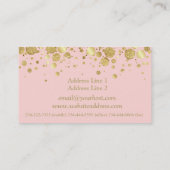 Gold Foil Confetti auf rosa Visitenkarte (Rückseite)