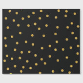 Gold Foil Confetti Black Geschenkpapier (Flach)