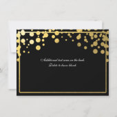 Gold Foil Confetti Black Invitation Rett Date Card Einladung (Rückseite)