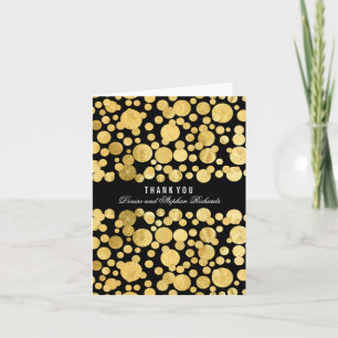 Gold Foil Confetti Black Wedding Danke Karten