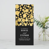Gold Foil Confetti Black Wedding Programs Programm (Stehend Vorderseite)