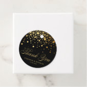 Gold Foil Confetti Black Wedding Vielen Dank Geschenkanhänger (Beispiel)