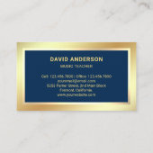 Gold Foil Confetti Clarinet Music Teacher Visitenkarte (Rückseite)