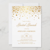 Gold Foil Confetti Dots Bridal Brunch Einladung (Vorderseite)