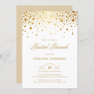 Gold Foil Confetti Dots Bridal Brunch Einladung