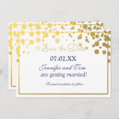 Gold Foil Confetti Dots Einladung Rett Date Card (Vorne/Hinten)