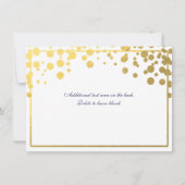 Gold Foil Confetti Dots Einladung Rett Date Card (Rückseite)