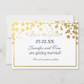 Gold Foil Confetti Dots Einladung Rett Date Card (Vorderseite)