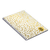 Gold Foil Confetti Dots Glam Modern Monogram Notizblock (Rechte Seite)