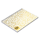 Gold Foil Confetti Dots Glam Modern Monogram Notizblock (Linke Seite)