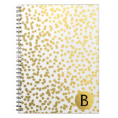 Gold Foil Confetti Dots Glam Modern Monogram Notizblock (Vorderseite)