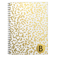 Gold Foil Confetti Dots Glam Modern Monogram