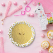 Gold Foil Confetti Dots Glam Moderne Hochzeit Pappteller (Party)