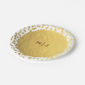 Gold Foil Confetti Dots Glam Moderne Hochzeit Pappteller (Schrägansicht)