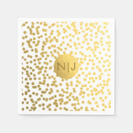 Gold Foil Confetti Dots Glam Moderne Hochzeit Serviette