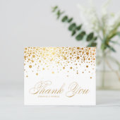 Gold Foil Confetti Dots Hochzeit Dankeschön Karte (Stehend Vorderseite)
