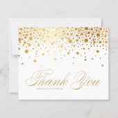 Gold Foil Confetti Dots Hochzeit Dankeschön Karte (Vorderseite)