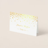 Gold Foil Confetti Dots Table Place Escort Card Folienkarte (Vorderseite)