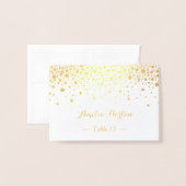 Gold Foil Confetti Dots Table Place Escort Card Folienkarte (Vorderseite mit Umschlag)