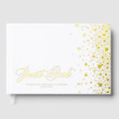 Gold Foil Confetti Dots Wedding Gästebuch (Vorderseite)