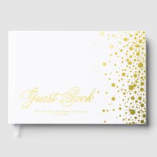 Gold Foil Confetti Dots Wedding Gästebuch