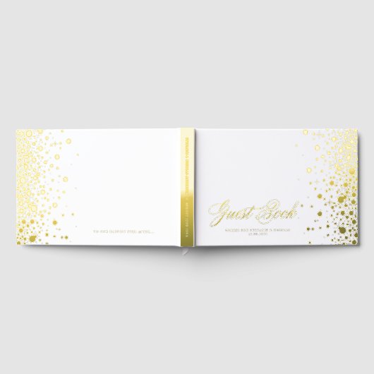 Gold Foil Confetti Dots Wedding Gästebuch (Voll)