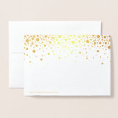 Gold Foil Confetti Dots Wedding speichern das Datu Folienkarte (Rückseite mit Umschlag)