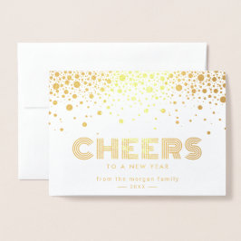 Gold Foil Confetti freut sich auf ein neues Jahr Folienkarte