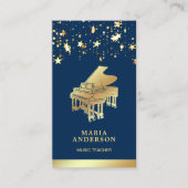 Gold Foil Confetti Grand Piano Musiker Pianist Visitenkarte (Vorderseite)