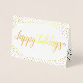 Gold Foil Confetti - Happy Holidays Foto Folienkarte (Vorderseite)