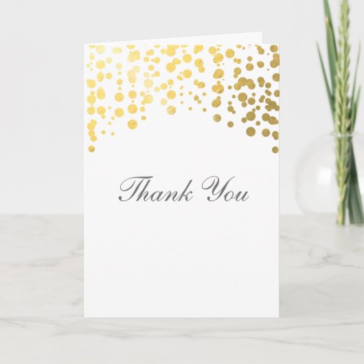Gold Foil Confetti Hochzeit Danke Falten Karte (Vorderseite)