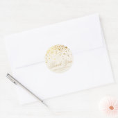 Gold Foil Confetti Ivory Wedding Vielen Dank Runder Aufkleber (Umschlag)