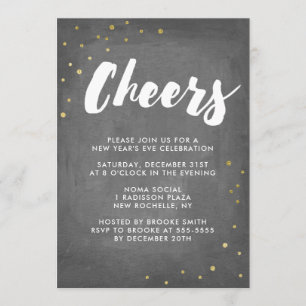 Gold Foil Confetti jubelt Silvesterabend-Party Einladung