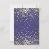 Gold Foil Confetti Navy Wedding RSVP Cards (Rückseite)