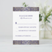 Gold Foil Confetti Navy Wedding RSVP Cards Karte (Stehend Vorderseite)