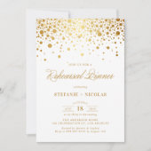 Gold Foil Confetti Probe Dinner Einladung (Vorderseite)