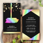 Gold Foil Confetti Rainbow Zimmerreinigung Visitenkarte
