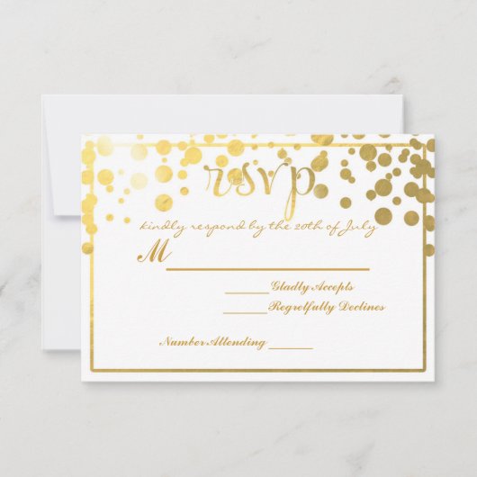 Gold Foil Confetti UAWG Wedding Card Einladung (Vorderseite)