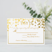 Gold Foil Confetti UAWG Wedding Card Einladung (Stehend Vorderseite)