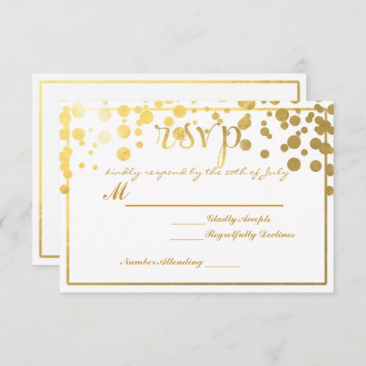 Gold Foil Confetti UAWG Wedding Card Einladung (Vorne/Hinten)
