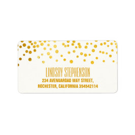 Gold Foil Confetti Wedding Adressaufkleber
