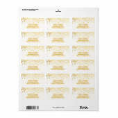 Gold Foil Confetti Wedding Adressaufkleber (Vorne)