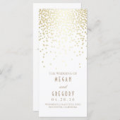 Gold Foil Confetti White Wedding Programme (Vorne/Hinten)