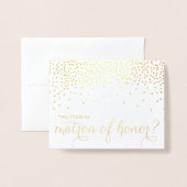Gold Foil Confetti wirst du meine Ehrenmatrone sei Folienkarte (Vorderseite mit Umschlag)