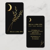 *~* Gold Foil Crescent Moon Foliage Blätter Visitenkarte (Vorne/Hinten)
