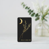 *~* Gold Foil Crescent Moon Foliage Blätter Visitenkarte (Stehend Vorderseite)