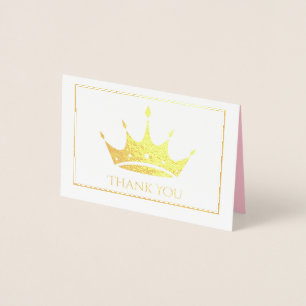 Gold Foil Crown Mini Card Vielen Dank Folienkarte