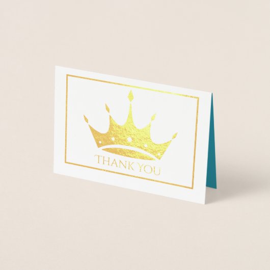Gold Foil Crown Mini Card Vielen Dank Folienkarte (Vorderseite)